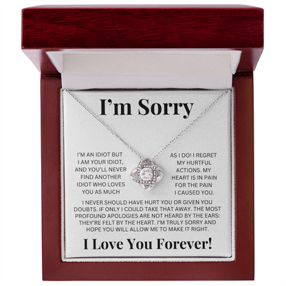"I'm Sorry" Love Knot Necklace – A Heartfelt Apology She Can Hold