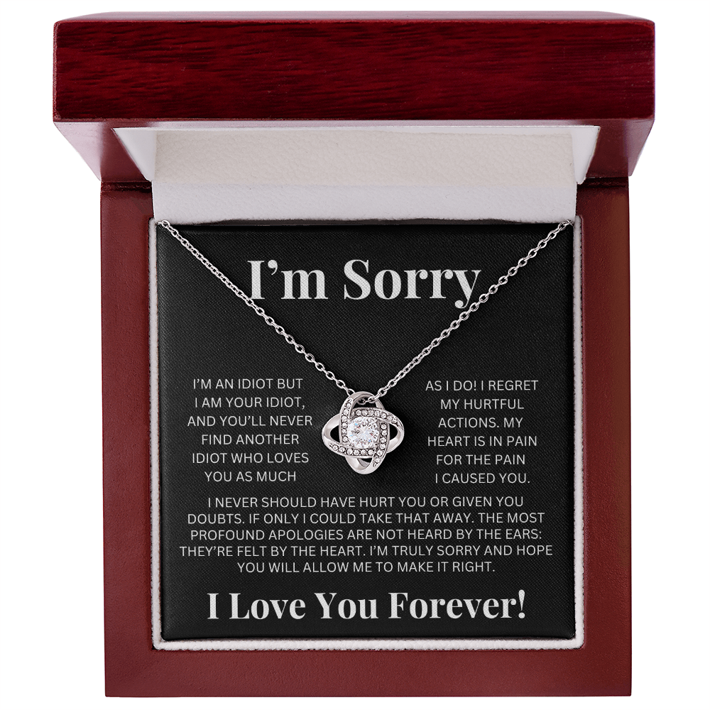 "I'm Sorry" Love Knot Necklace – A Heartfelt Apology She Can Hold