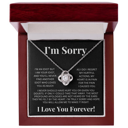 "I'm Sorry" Love Knot Necklace – A Heartfelt Apology She Can Hold