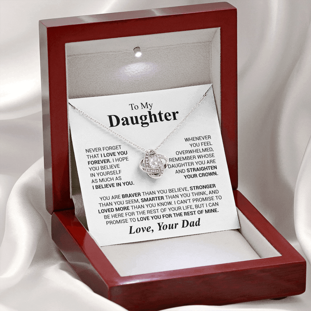 Gift for Daughter Love Dad "Never Forget That I Love You" Necklace