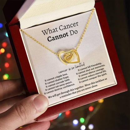 What Cancer Cannot Do | Interlocking Hearts Necklace