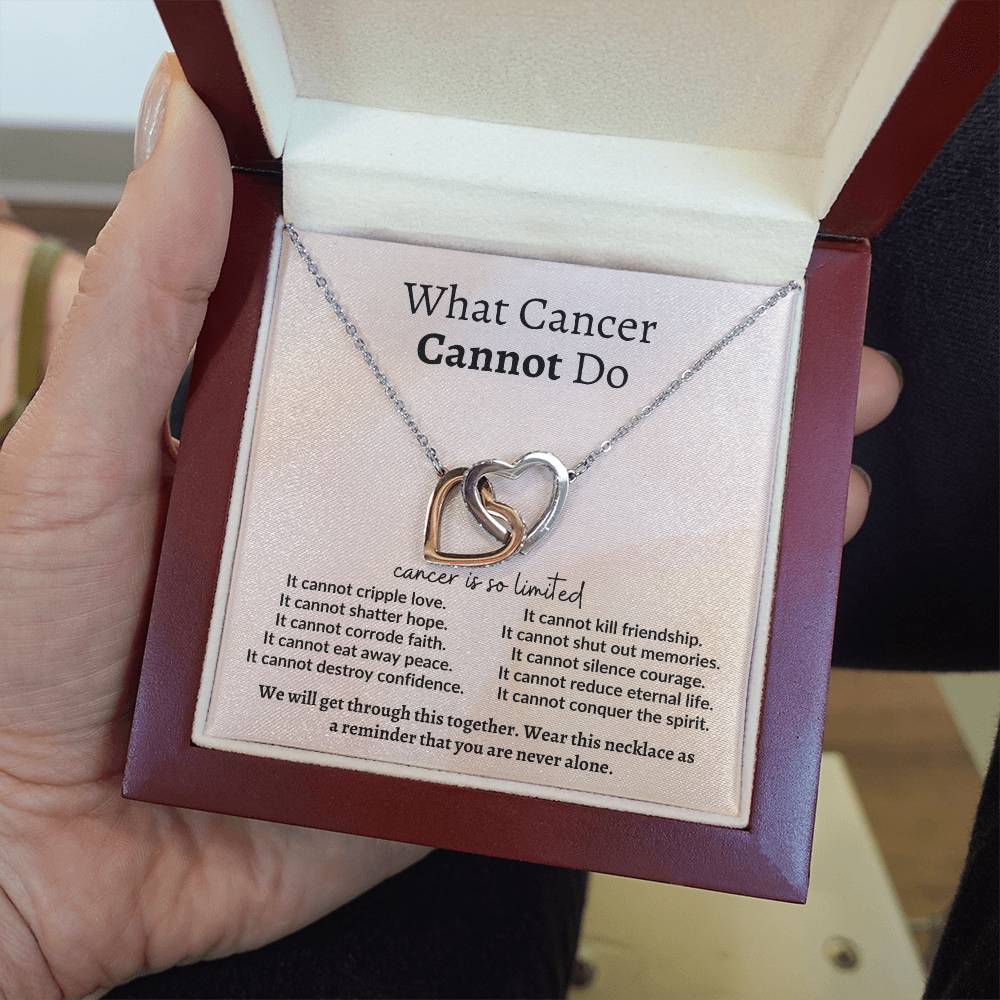 What Cancer Cannot Do | Interlocking Hearts Necklace