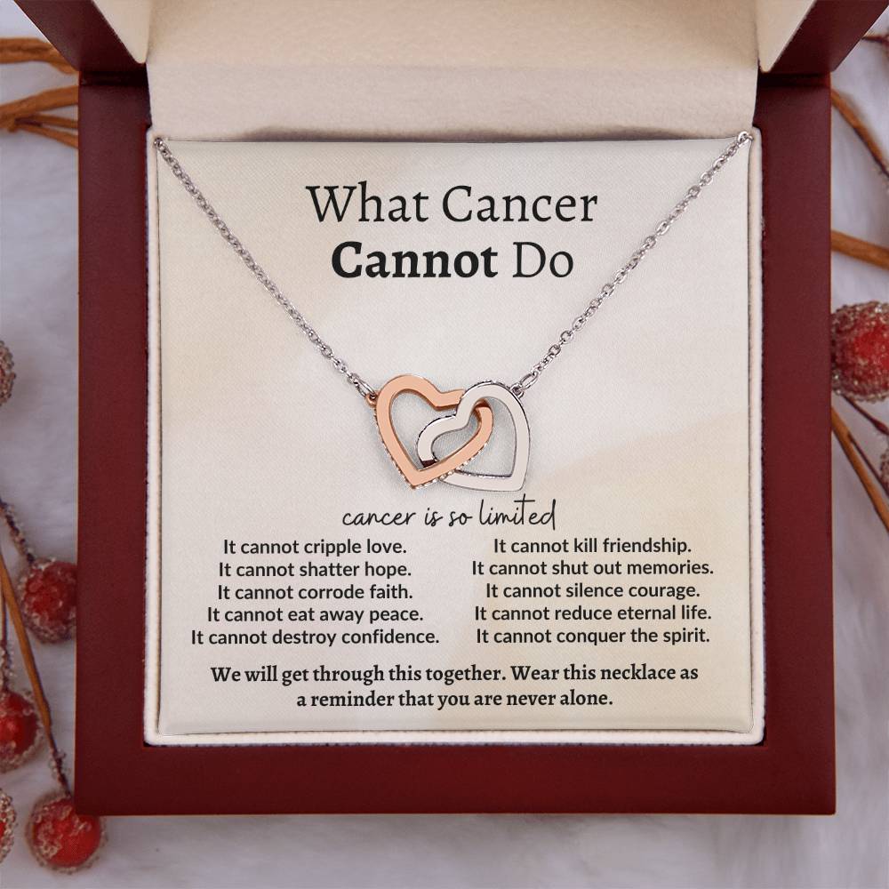 What Cancer Cannot Do | Interlocking Hearts Necklace