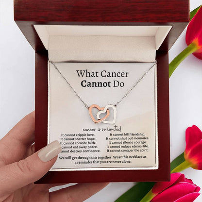 What Cancer Cannot Do | Interlocking Hearts Necklace
