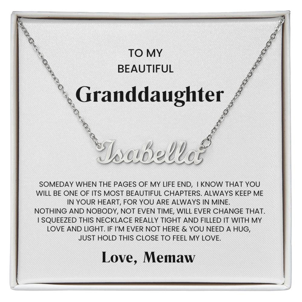 Granddaughter Name Necklace from Memaw