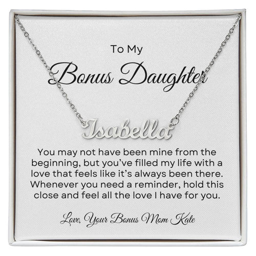 Bonus Daughter | Custom Name Necklace w/Personalized Message