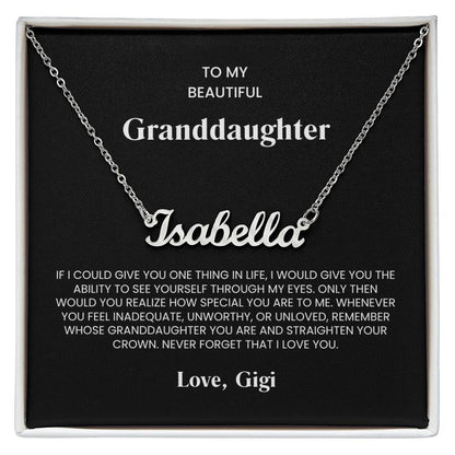 Grandaughter Name Necklace From Gigi