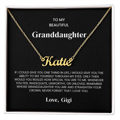 Grandaughter Name Necklace From Gigi