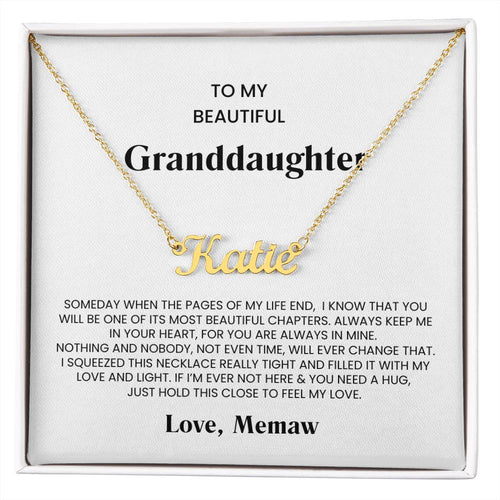 Granddaughter Name Necklace from Memaw