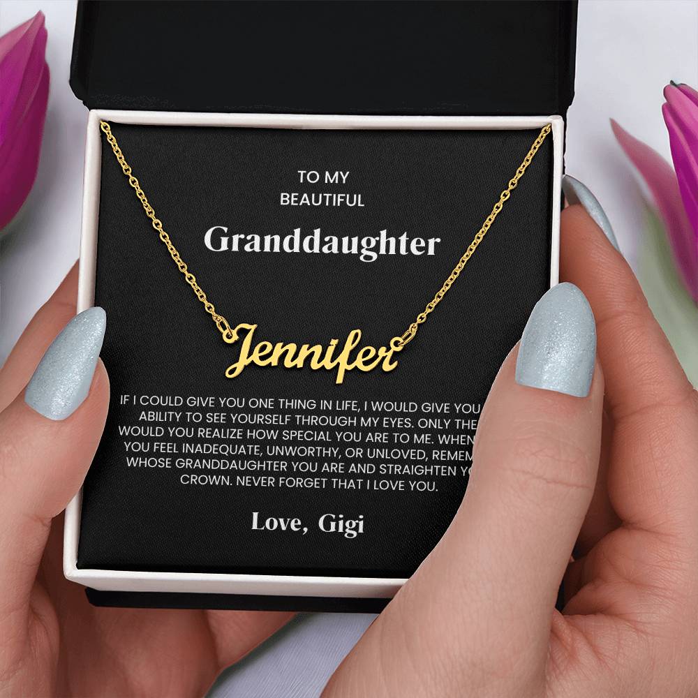 Grandaughter Name Necklace From Gigi