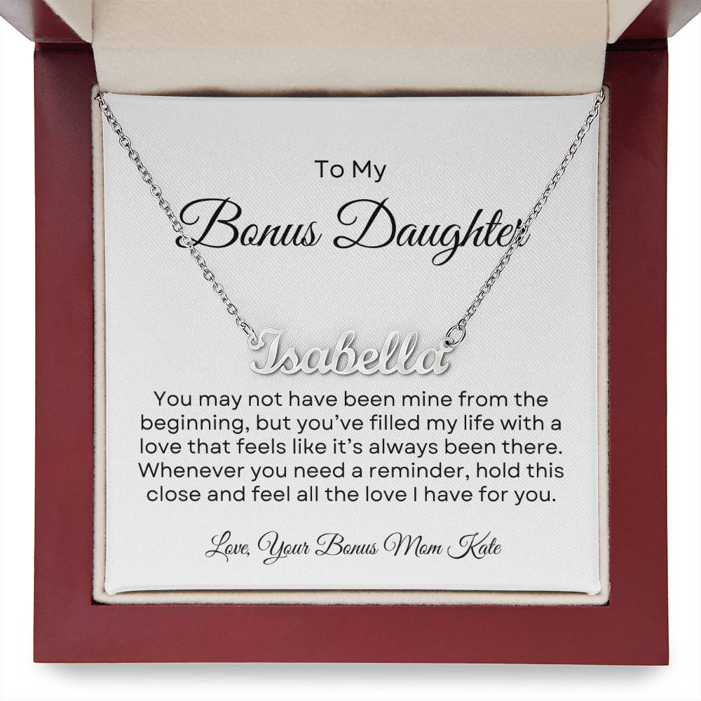 Bonus Daughter | Custom Name Necklace w/Personalized Message