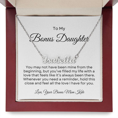 Bonus Daughter | Custom Name Necklace w/Personalized Message