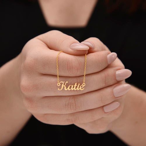 Custom Name Necklace Gift for Her – Personalized 18K Gold Jewelry for Daughter or Best Friend