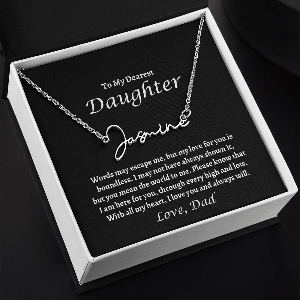 Signature Style Name Necklace from Dad to Daughter