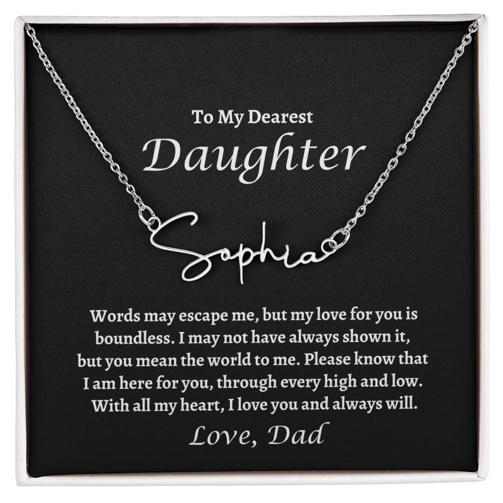 Signature Style Name Necklace from Dad to Daughter