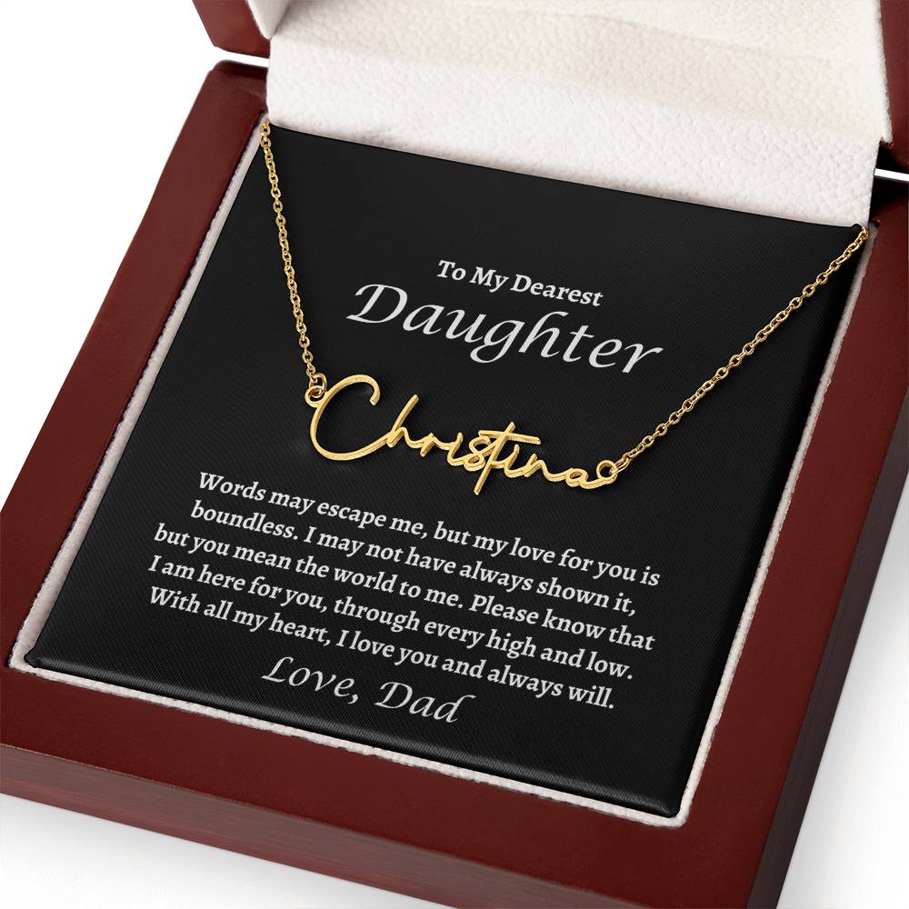 Signature Style Name Necklace from Dad to Daughter