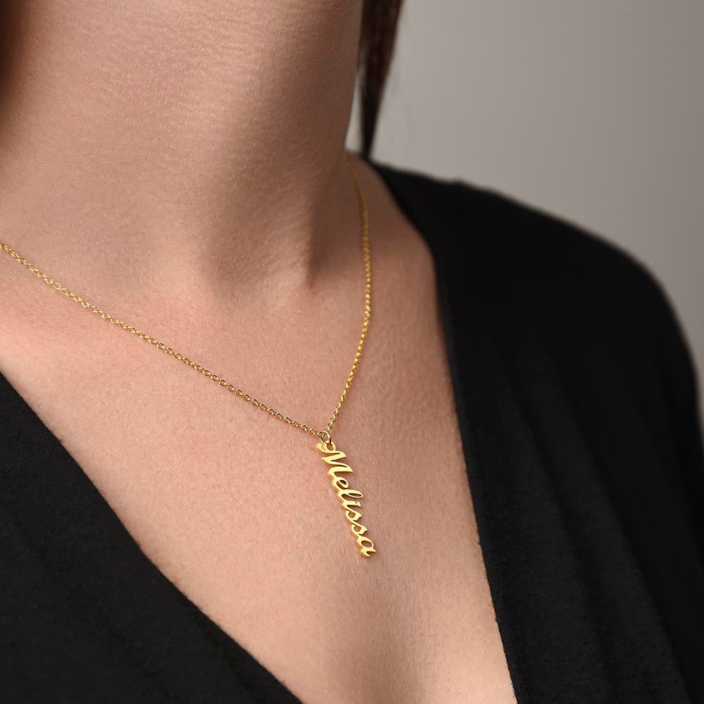 Bonus Daughter Vertical Name Necklace - From Bonus Mom