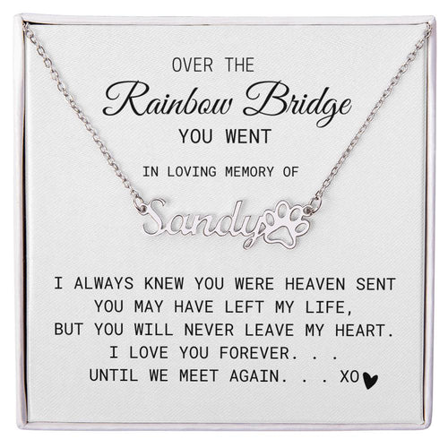 Paw Print Name Necklace | Pet Memorial