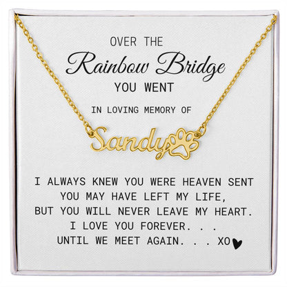 Paw Print Name Necklace | Pet Memorial