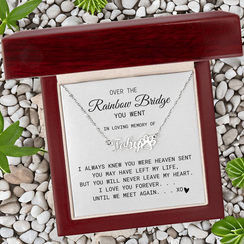 Paw Print Name Necklace | Pet Memorial