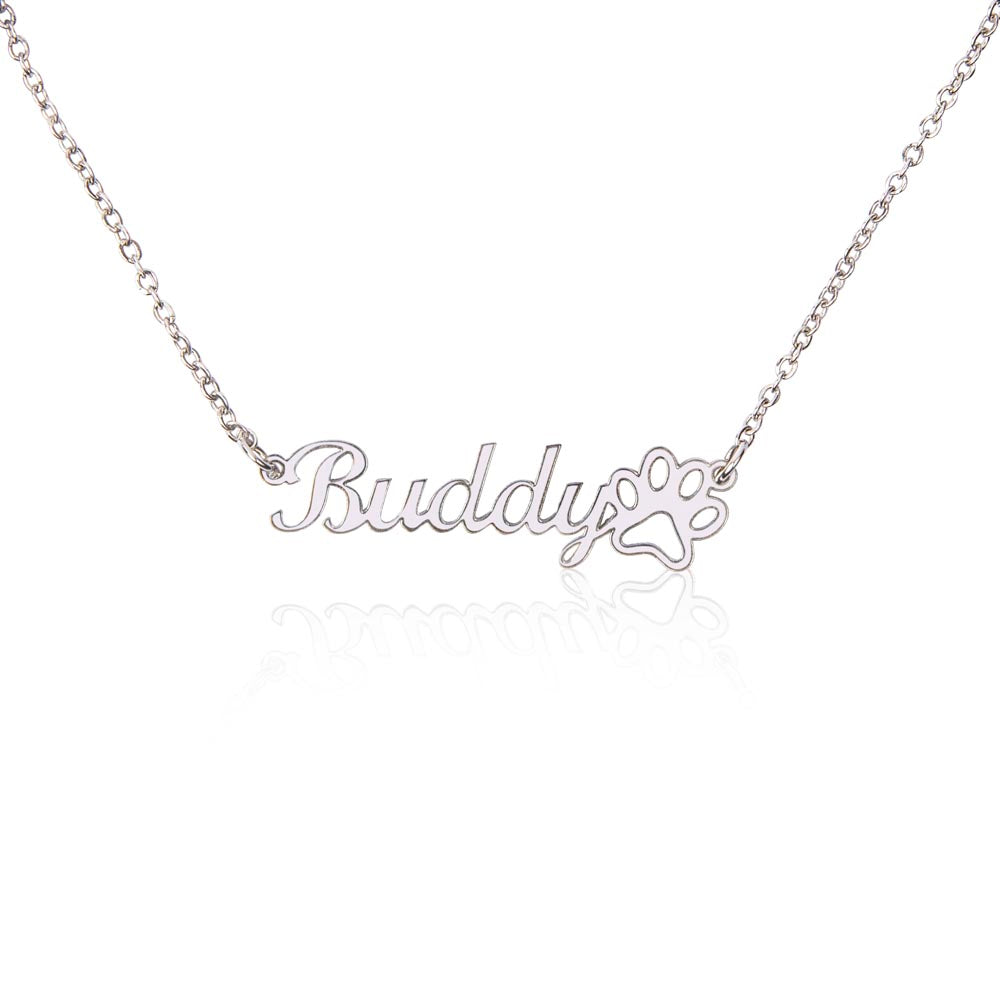The Paw Print Custom Name Necklace