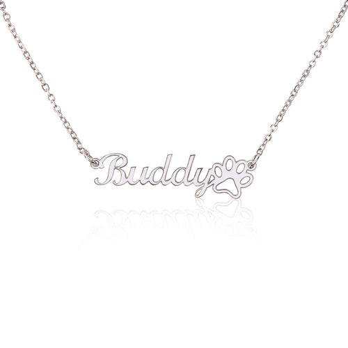 The Paw Print Custom Name Necklace