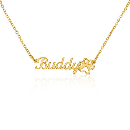 The Paw Print Custom Name Necklace
