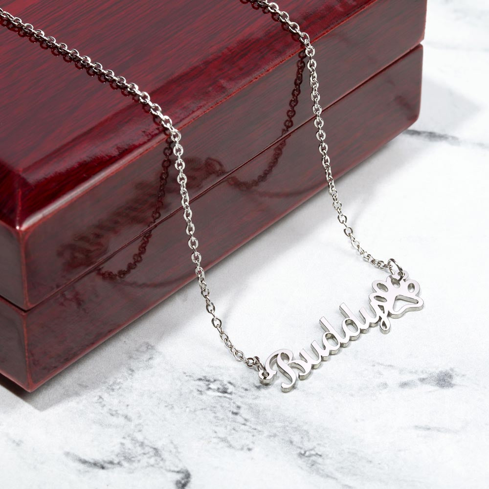 The Paw Print Custom Name Necklace