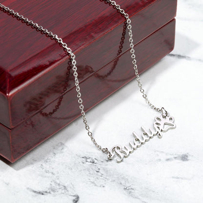 The Paw Print Custom Name Necklace