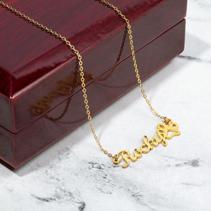 The Paw Print Custom Name Necklace