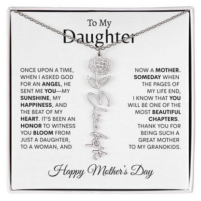 To My Daughter Birth Flower Necklace |