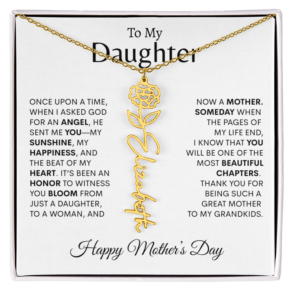 To My Daughter Birth Flower Necklace |