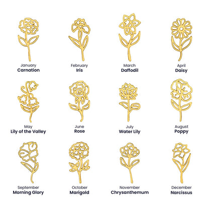 To My Granddaughter Flower Name Necklace