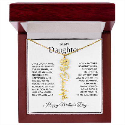 To My Daughter Birth Flower Necklace |