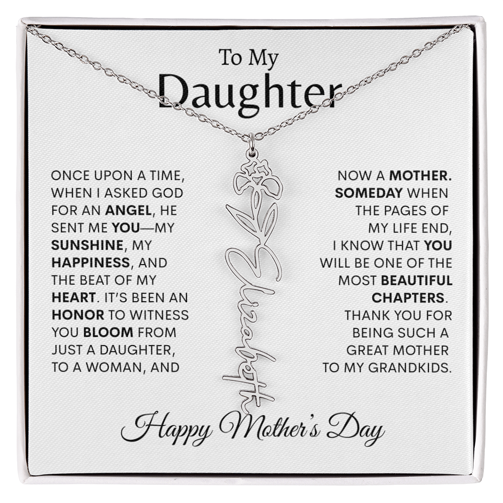 To My Daughter Birth Flower Necklace |