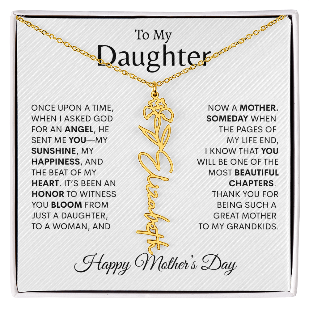 To My Daughter Birth Flower Necklace |