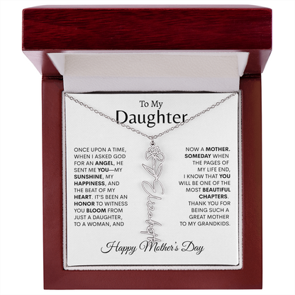 To My Daughter Birth Flower Necklace |