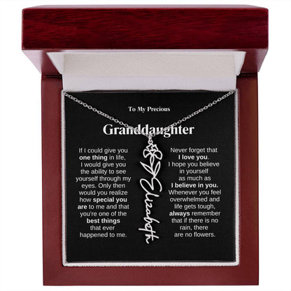 To My Granddaughter Flower Name Necklace