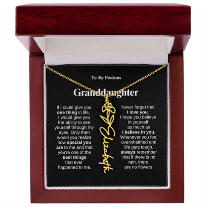 To My Granddaughter Flower Name Necklace