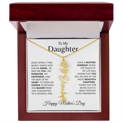 To My Daughter Birth Flower Necklace |