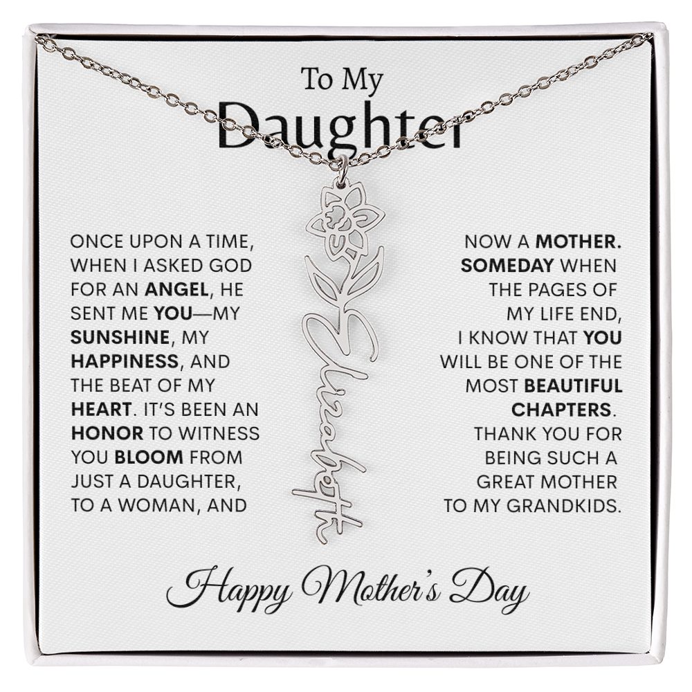 To My Daughter Birth Flower Necklace |