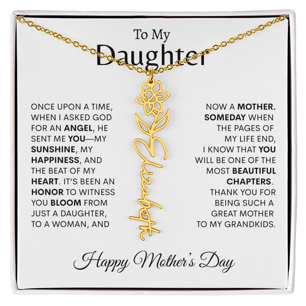 To My Daughter Birth Flower Necklace |
