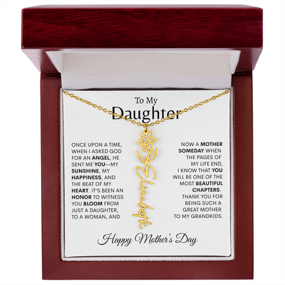 To My Daughter--Happy Mother's Day Birth Flower Name Necklace