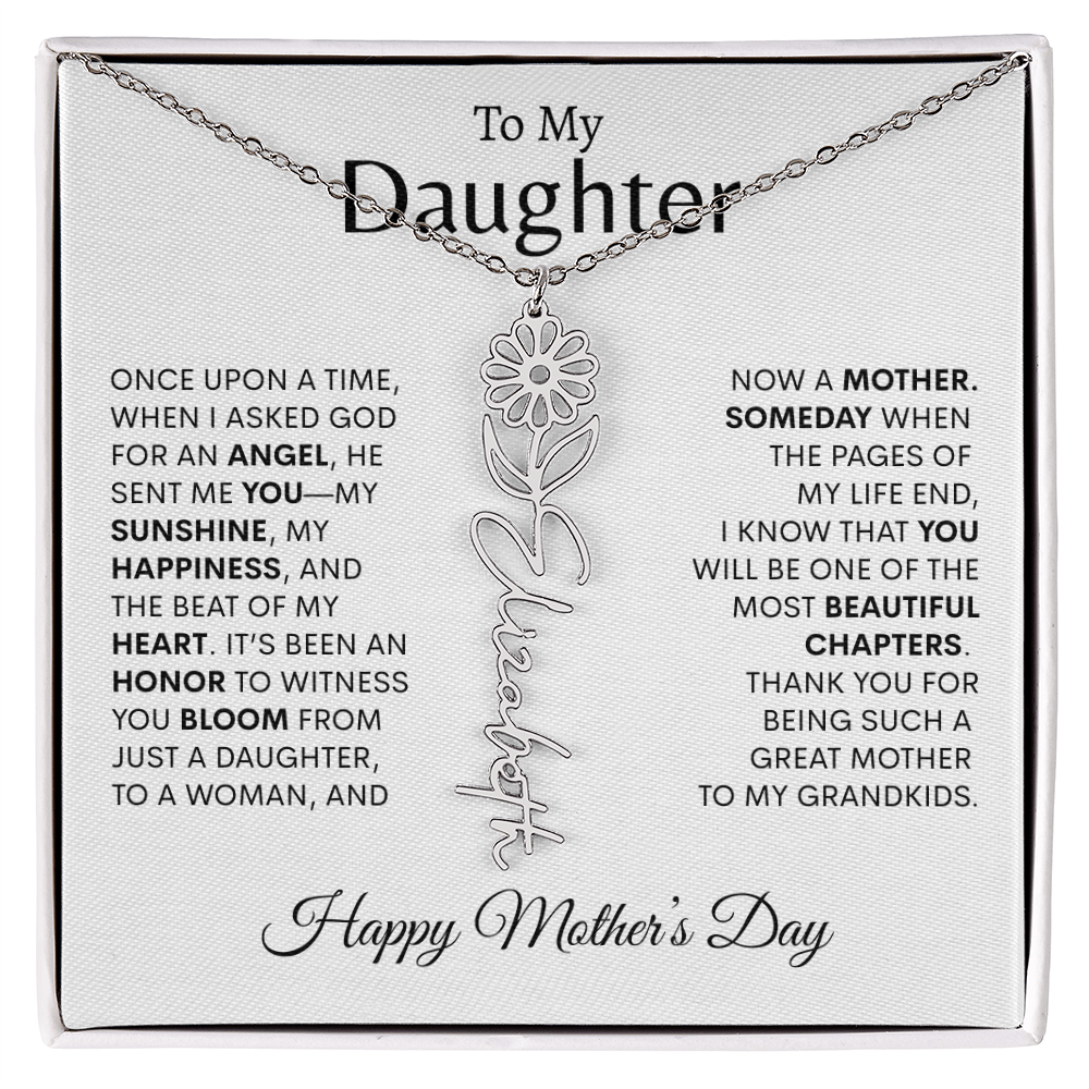 To My Daughter Birth Flower Necklace |