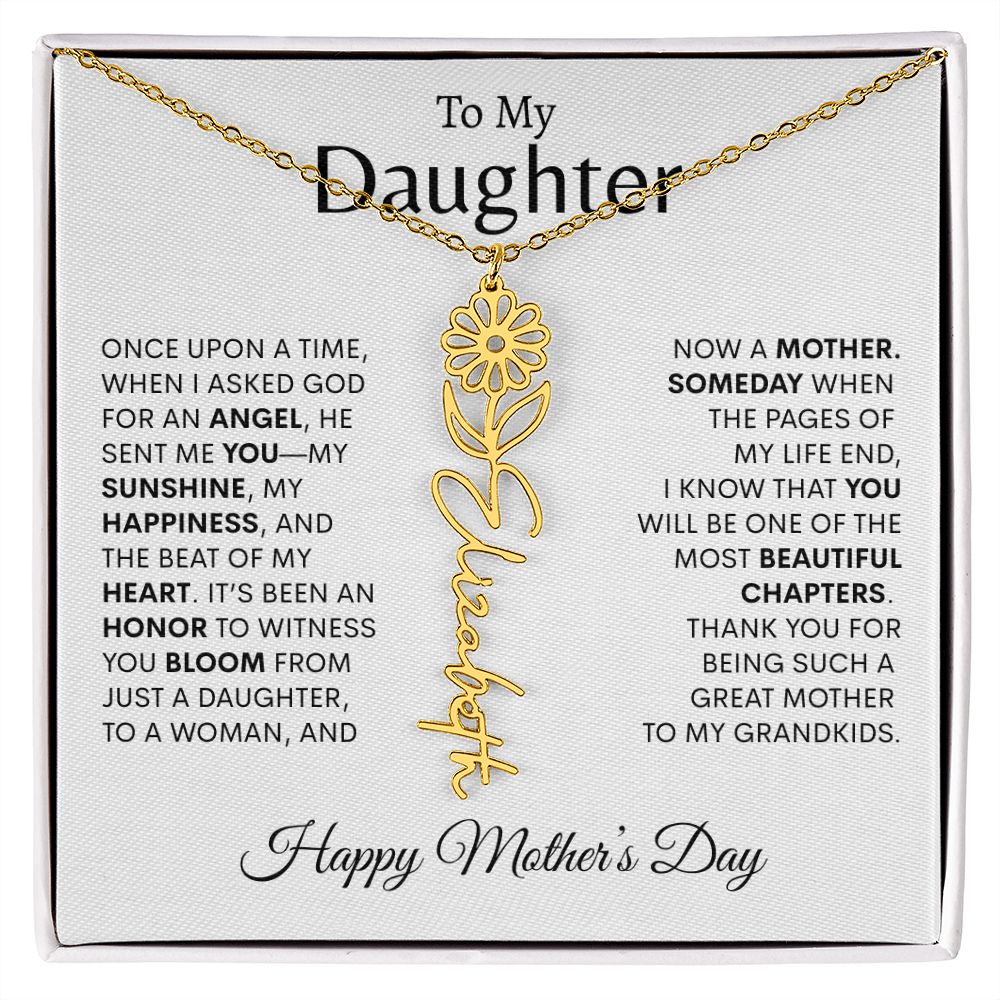To My Daughter Birth Flower Necklace |