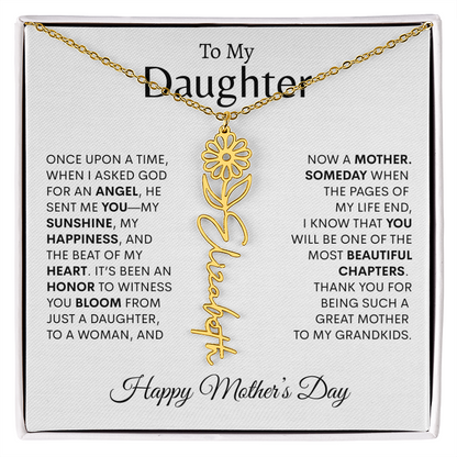 To My Daughter Birth Flower Necklace |