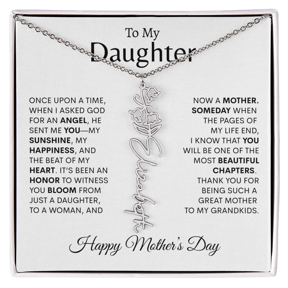 To My Daughter Birth Flower Necklace |