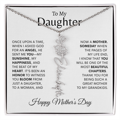 To My Daughter Birth Flower Necklace |
