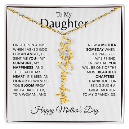 To My Daughter--Happy Mother's Day Birth Flower Name Necklace