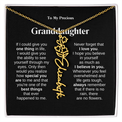 To My Granddaughter Flower Name Necklace